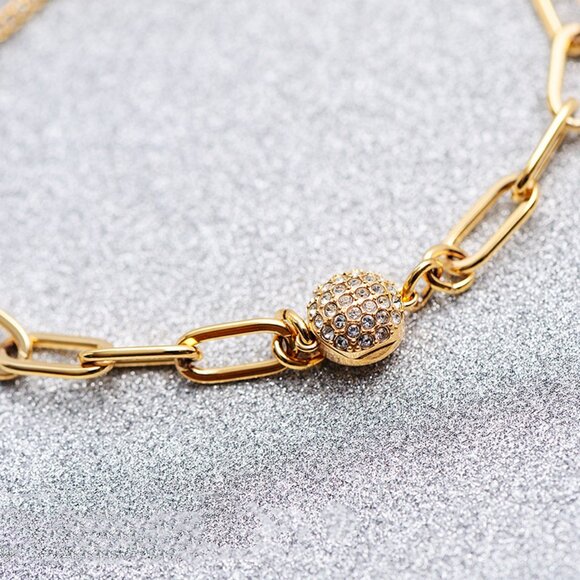 Swarovski yellow gold interlocking bracelet - Picture 3 of 5